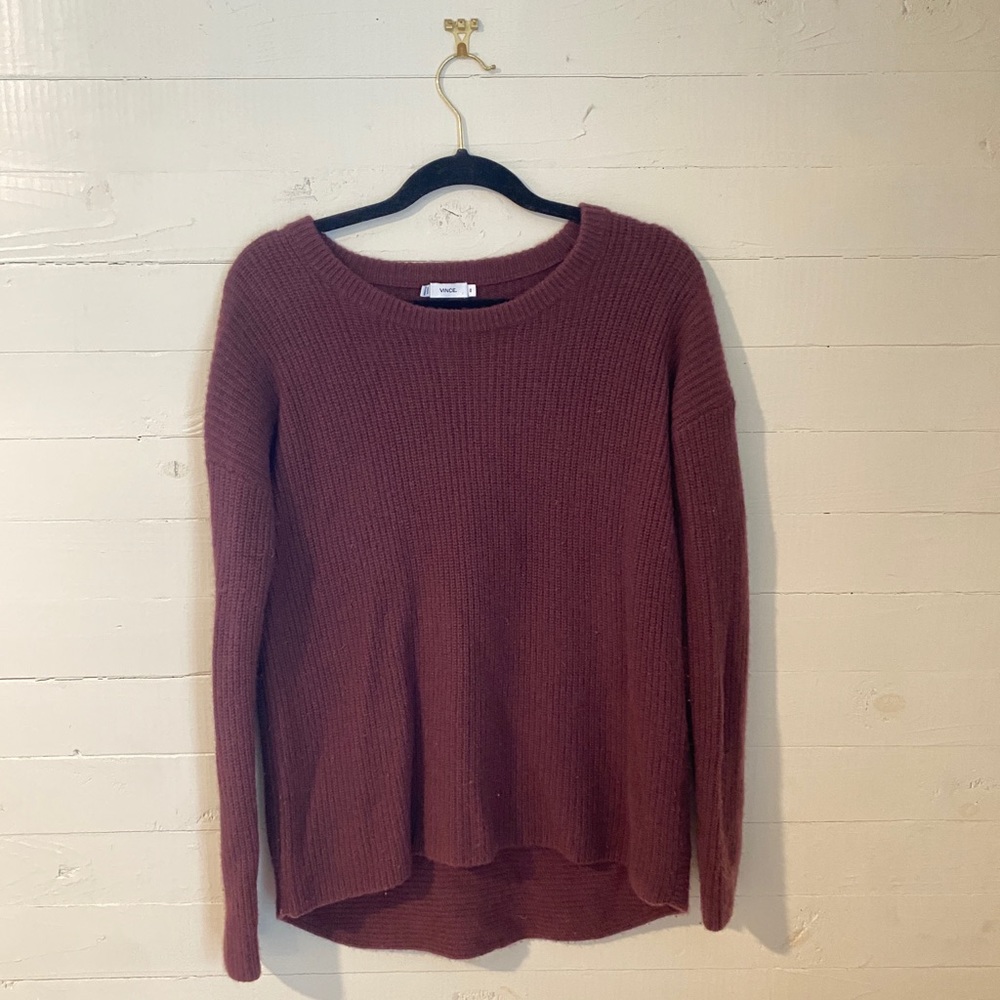 Vince Burgundy 100% Cashmere Sweater